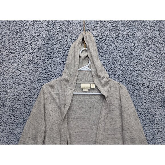 Cynthia Rowley 100% Linen Cardigan Size M Lightweight Open Front Boho Cali Gray - Picture 3 of 11